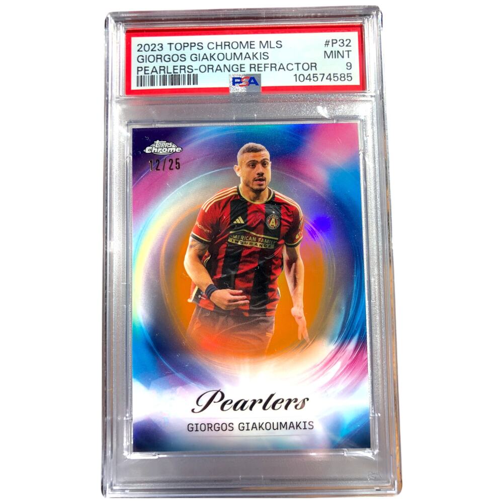 2023 Topps Chrome MLS Pearlers Orange #P-32 Giorgos Giakoumakis /25 PSA 9 Mint